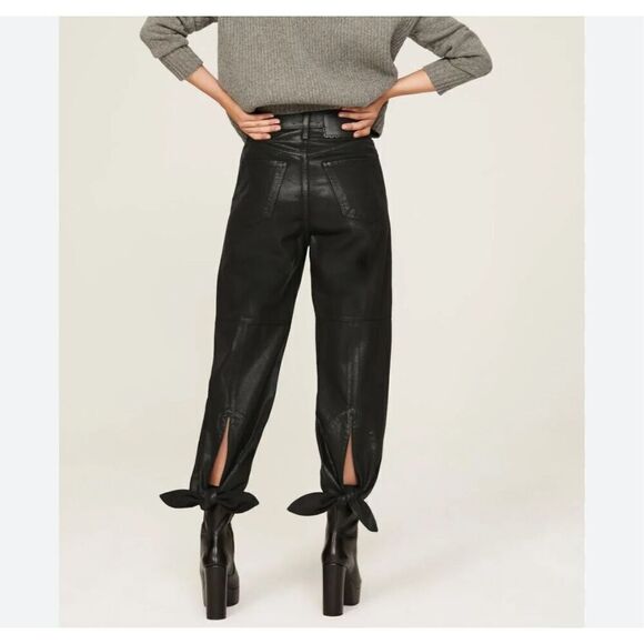 7 for‎ all Mankind ankle bow tie coated jeans women’s size 26 BIN T - Picture 1 of 12